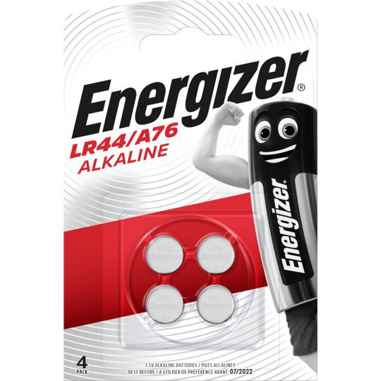 Energizer LR44/A76 Knappcellsbatteri alkaliska, 1,5 V, 4-pack