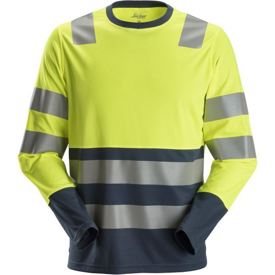 Snickers 2433 T-shirt varsel, gul/marin XS