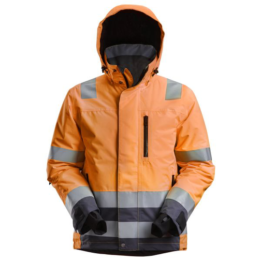 Snickers 1132 AllroundWork Vinterjacka varsel, orange/grå, vattentät XS