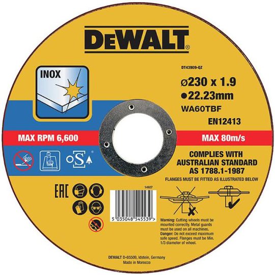 Dewalt DT43909 Kapskiva thin cutting 230 x 1,9 mm
