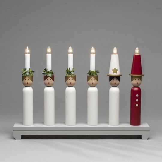 Konstsmide 3995-320 Elljusstake lucia, 6 ljus