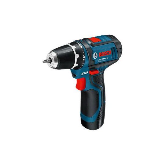 Bosch GSR 12V-15 Borrskruvdragare mjuk väska, 2,0+4,0Ah batterier, laddare