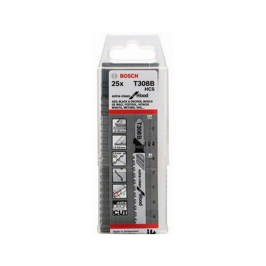 Bosch Extra-Clean for Wood Sticksågsblad 117mm 25-pack