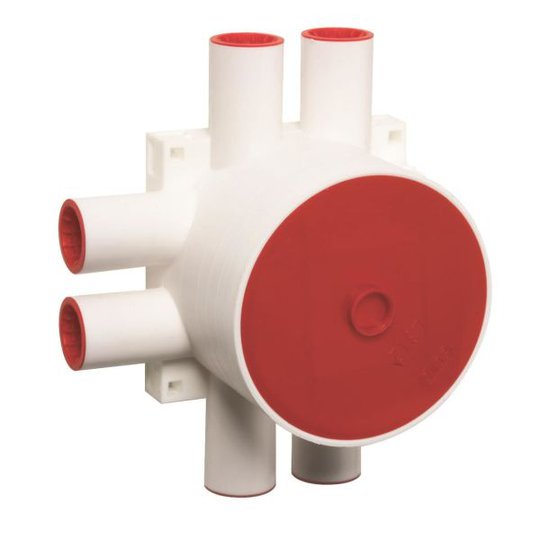 Elko 5227 Apparatdosa vit, 45 mm 6 röranslutningar