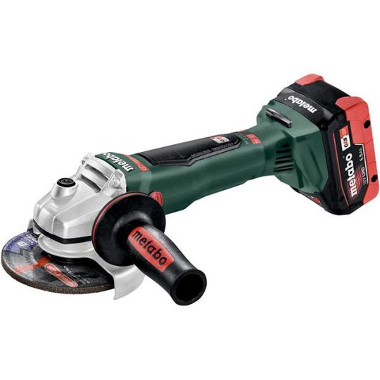 Metabo WB 18 LTX BL 125 Quick Vinkelslip med 5,5Ah batterier och laddare
