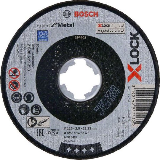 Bosch Expert for Metal Kapskiva med X-LOCK, rak sågning 115 × 2,5 × 22,23 mm