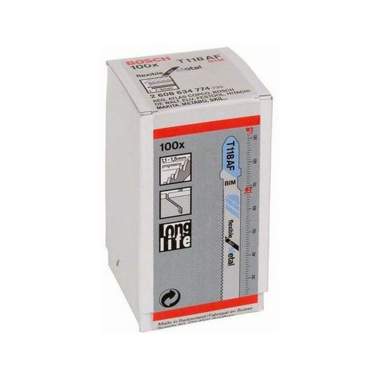 Bosch Flexible for Metal Sticksågsblad För 1-3mm plåt, 92mm 100-pack