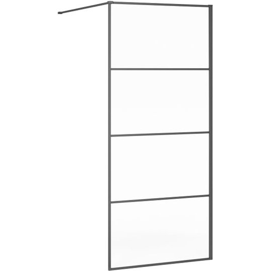 Gustavsberg Square Duschvägg svart med spröjs 80 cm