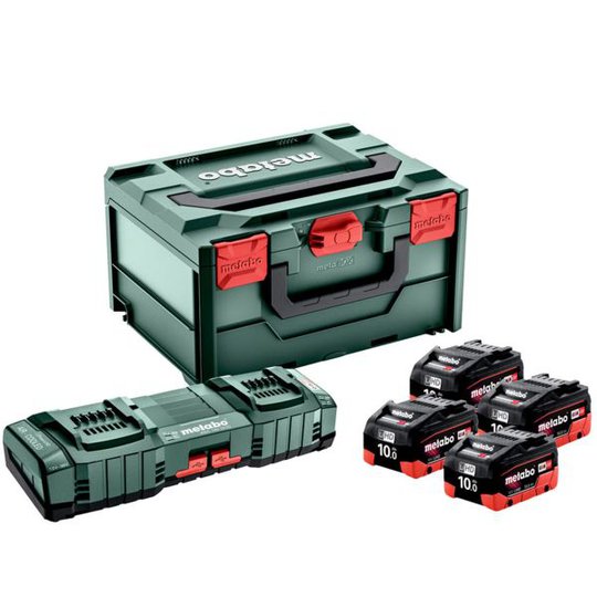 Metabo 685143000 Laddpaket med laddare och 4 st. batterier