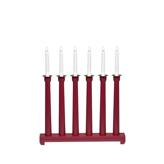 Konstsmide 3976-510 Ljusstake 6 ljus röd