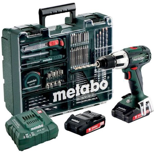 Metabo SB 18 LT Set Slagborrmaskin med tillbehörssats, batterier & laddare