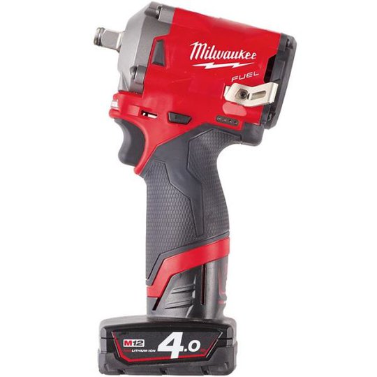 Milwaukee M12 FIWF12-422X Mutterdragare med 2,0Ah och 4,0Ah batterier och laddar