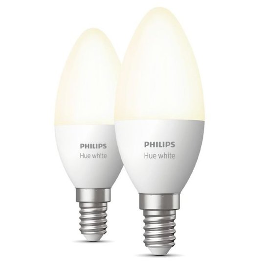 Philips Hue White LED-lampa 5.5W, E14, B39, 2-pack
