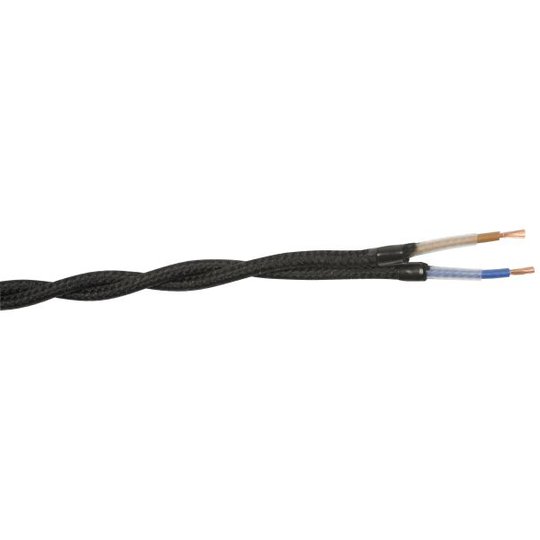 Gelia 4070910181 Textilkabel SKK, 2X0.75 tvinnad, 25 m Svart