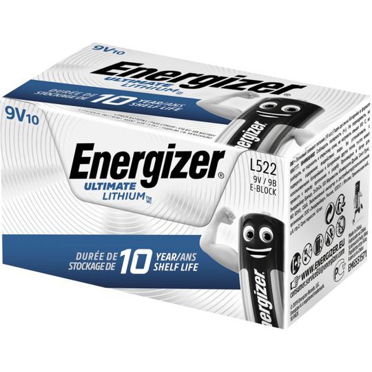 Energizer Ultimate Lithium L522 Litiumbatteri 9 V, 10-pack