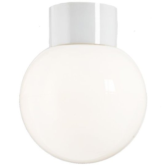 Ifö Electric Classic Glob 180 Takarmatur IP54, rak, E27, opal Vit