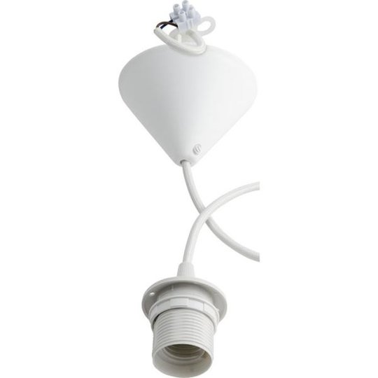 Gelia 4079108941 Lampupphäng E27, plast Vit textilkabel