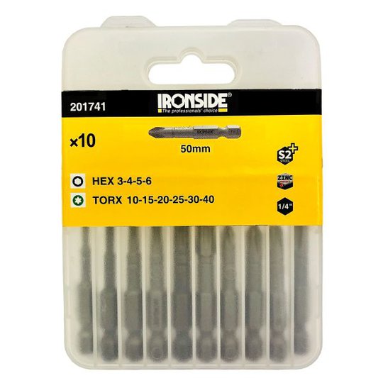 Ironside 201741 Bitssats 10 delar, torx/insex 50 mm