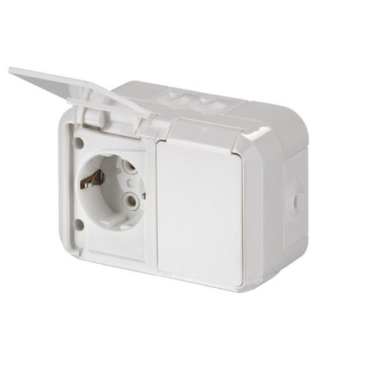 ABB 402ESW Vägguttag IP55, snabbanslutning 2-vägs