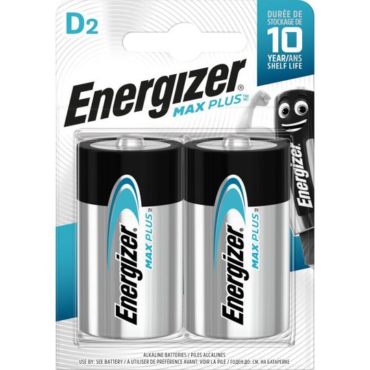 Energizer Max Plus Alkaliskt batteri D, 1,5 V, 2-pack