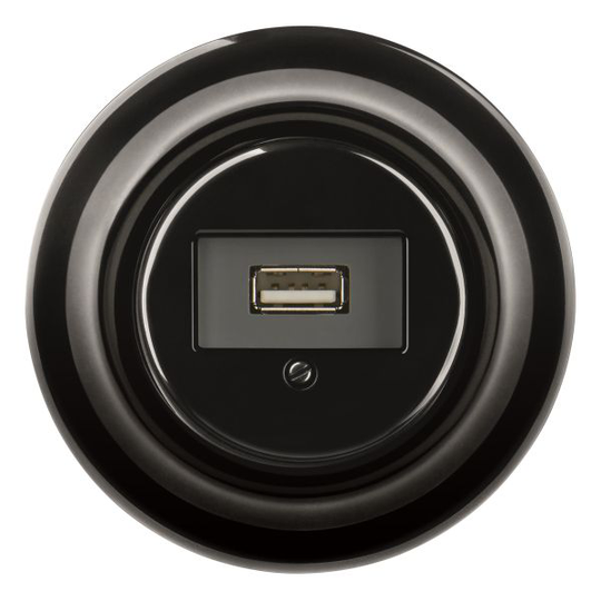 ABB Decento USB-uttag svart, porslin