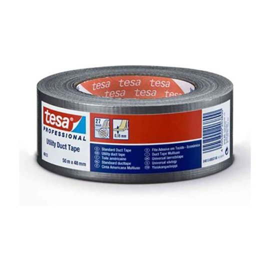 Tesa 4613 Vävtejp silver, 50 m x 48 mm
