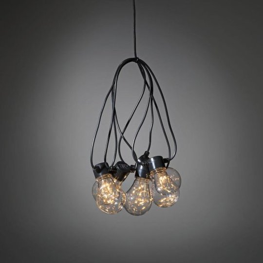 Konstsmide 2375-800 Ljusslinga svart kabel Amber, 3 V
