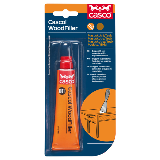 TRÄLAGNINGSMASSA WOODFILLER CASCO TEAK 40 ML | Beijerbygg Byggmaterial