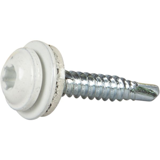 ESSVE 63352 Montageskruv 4,2 x 25 mm, TX20, med bricka vit (RAL9010), 100-pack