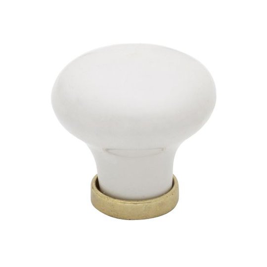Gustavsberg K1 Knopp porslin/mässing, ⌀30 mm