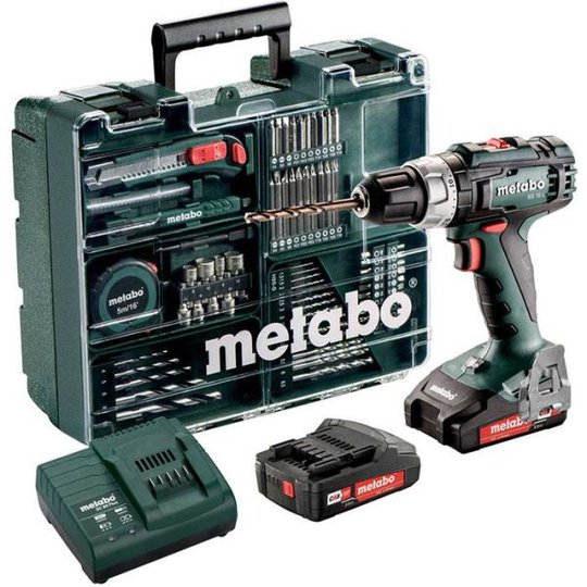 Metabo BS 18 L SET Borrskruvdragare 2,0Ah batterier, laddare och tillbehör