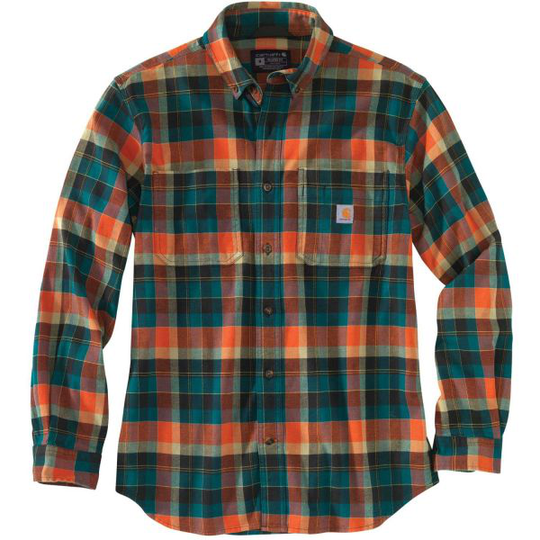 Carhartt Hamilton Flanellskjorta orange, turkos L