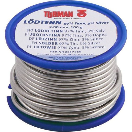 Tubman 2017369 Lödtenn 97% tenn, 3% silver