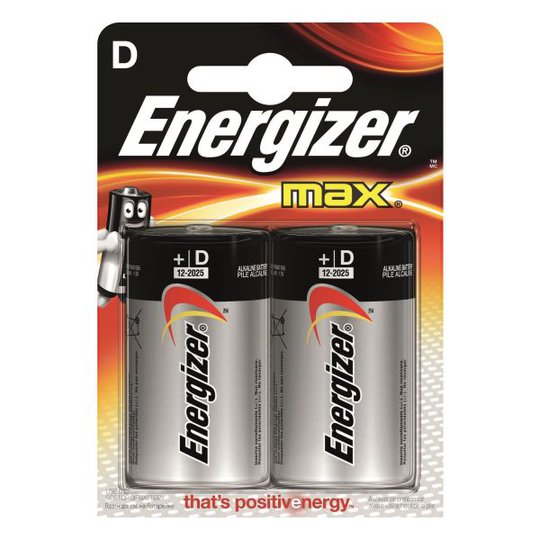 Energizer 7638900410457 Batteri Max D, 2-pack
