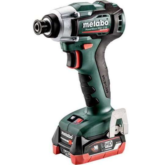 Metabo PowerMaxx SSD 12 BL Slagskruvdragare med 2 st 4,0 Ah batterier och laddare