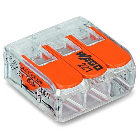 Wago 221-413 Kopplingsklämma 3-pol, 50-pack