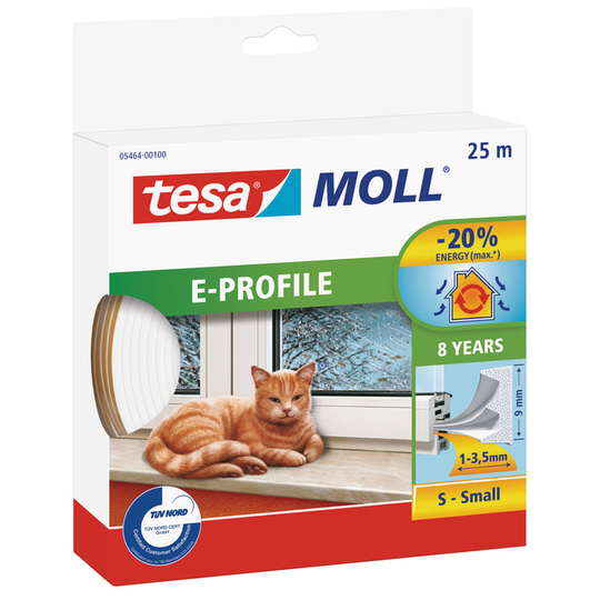 TÄTNINGSLIST E-LIST EPDM 5464 TESA VIT 25MX9MMX4MM | Beijerbygg Byggmaterial
