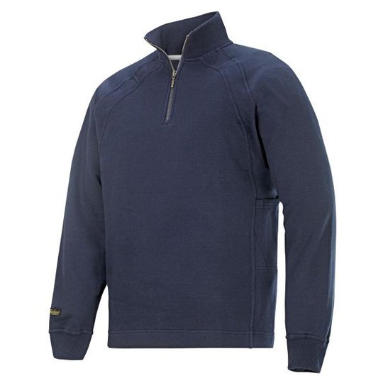 Snickers 2813 Sweatshirt marinblå, kort dragkedja XS