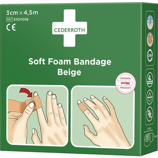 Cederroth 51011018 Plåster 3 cm x 4,5 m, självhäftande Beige