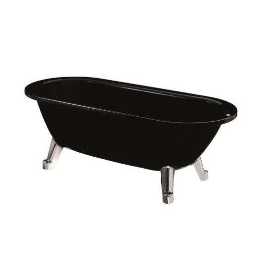 Gustavsberg GB2063165601 Badkar svart, kromad bottenventil 1580x680 mm