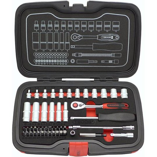 Tecos 34501048 Hylsnyckelsats 48 delar, 1/4"