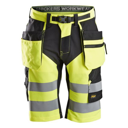Snickers 6933 FlexiWork Arbetsshorts varsel, gul C42