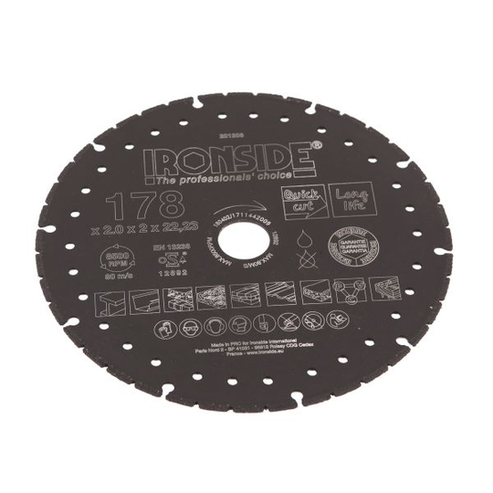 Ironside 201208 Diamantkapskiva 178 x 22,23 x 2 x 2 mm