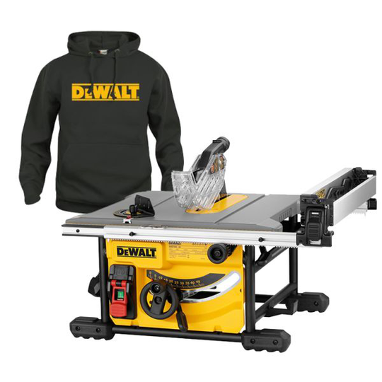 Dewalt DWE7485-QS Bordscirkelsåg tröja i storlek S ingår