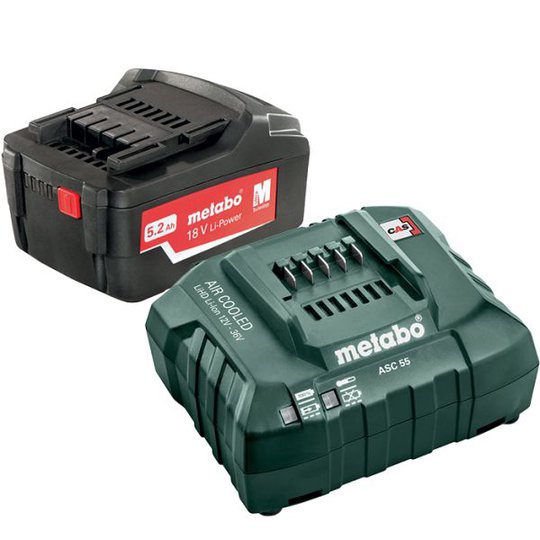Metabo Li-Power 18V 5,2Ah, ASC 55 12-36 V Laddpaket