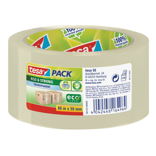 Tesa 58153 Packtejp eco, transparent, 66 m x 50 mm