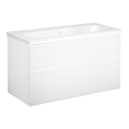 Gustavsberg Artic Kommodpaket grepplist, vit, 100 cm, 1 blandarhål