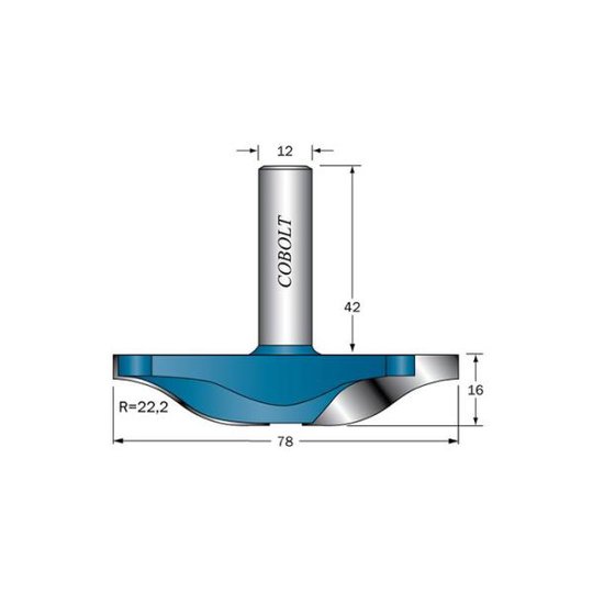 Cobolt 325-078B Frisfräs R=22,2, D=78, L=16, S=12