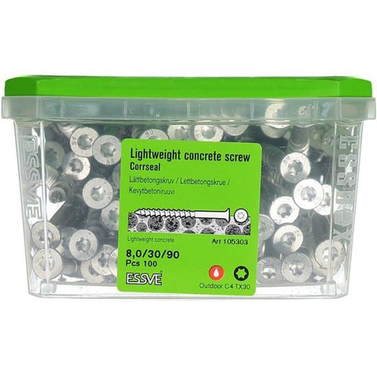 ESSVE CorrSeal TX30 Lättbetongskruv 8,0x90mm, 100-pack