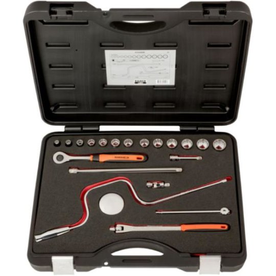 Bahco A7535DZE Hylsnyckelsats 3/8", 20 delar, tum
